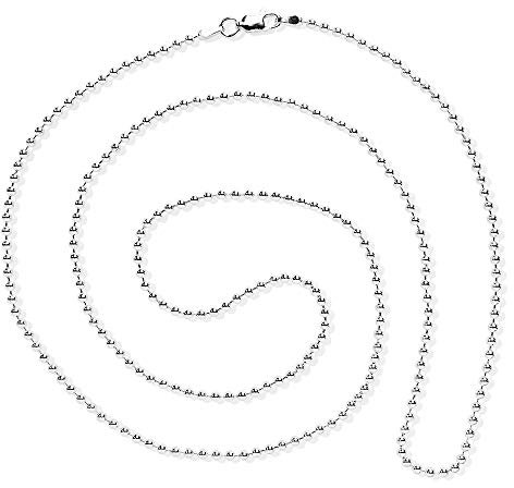 Heartbreaker Damen-Collier Ketten Kugelkette 925 Silber,rhodiniert/Länge 75 cm / 2,2 mm stark/HB 230 BC RH