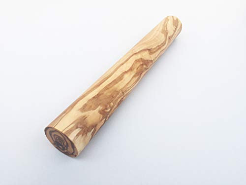 Teigroller Massiv Ø 4 Länge 30-35 cm Pizzaroller Nudelholz Stab Rolling Pin Backzubehör handgemacht Olivenholz Holz (30 cm)
