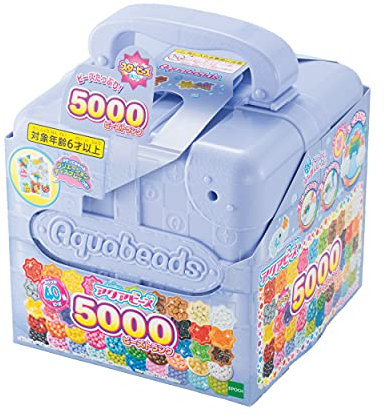 EPOCH Bead Set - 5000 Perlen, Mehrfarbig, Rund, Polygon, Stern, Plastic, Mittel, Aquabeads