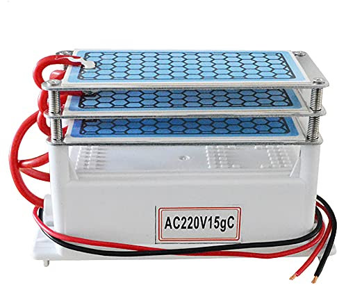 ATWFS 220 V 15 G / H Generador de Ozono Placas de Cerámica Integradas con Portátil(Tres Capas) Adecuadas para Agua, Ozonizador de Aire, Purificador de Aire, Esterilizador
