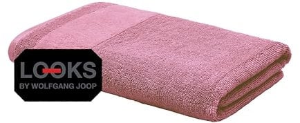 LOOKS by Wolfgang Joop Handtuch 50x100 cm – 100% Baumwolle Luxus Handtücher mit Aufhänger & Logostick, Handtuch Altrosa