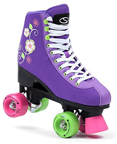 SMJ sport Premium Damen Klassische Retro Rollschuhe | ABEC7 Kugellager | Lila Mädchen Classic Roller Skates Inliner Inlineskates | Gr. 35, 36, 37, 38, 39, 40, 41, 42, 43 (37)