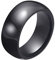 PAURO Damen Keramik 8mm Comfort Fit Ehering Einfacher Ring Poliert Schwarze Größe 60 (19.1)