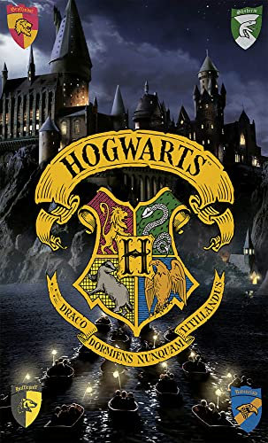 Harry Potter Badetuch Night 70 cm x 140 cm 100% Baumwolle Velours-Qualität Strandlaken Strandtuch Handtuch Badelaken Saunatuch Hedwig Eule 9 3/4 Hogwarts Gryffindor Hufflepuff Ravenclaw Slytherin 366