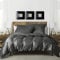 Luofanfei Bettwäsche 155x220 Glänzend Seide Grau Anthrazit Dunkelgrau Satin Glatt Glanzsatin Einfarbig Bettwäsche-Sets Luxus Bettwäsche Set Einzelbett mit Reissverschluss und Kissenbezüge 80x80 cm