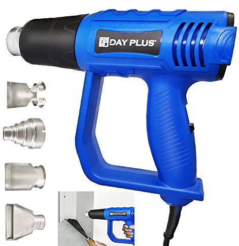 2000W Professional Hot Air Gun, 60℃-600℃ Variable Temperature Control Hot Air Gun Kit,4 Nozzles with Scraper, DIY Memory Function, Paint Stripping, Shrink PVC and Home Improvement