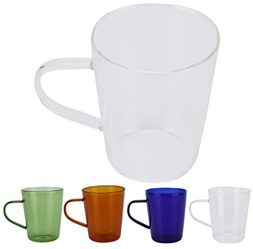 380 Wasser Milch Kaffee Tee Tasse Tasse, Glastasse Thermo Leicht zu reinigen, Aufbewahrung für Küchen Hotels Cafés(Weiß)
