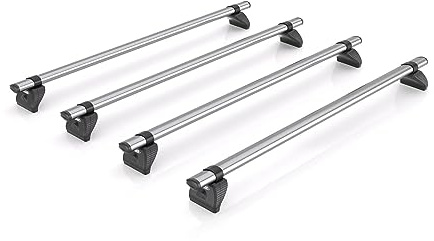 Van Demon Rhino Kammbar Fleet 4 Roof Bars for VW Transporter 2002-2022 Models Alloy Steel Roof Rack Rails - Suitable for T5/T6 Models