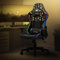 ML-Design Silla Gaming Camuflaje Ergonómica con Iluminación LED RGB y Altavoces Bluetooth Asiento Giratorio PU Imitación Cuero Racing Gamer Ajustable Altura con Reposabrazos Reposacabezas Cojín Lumbar