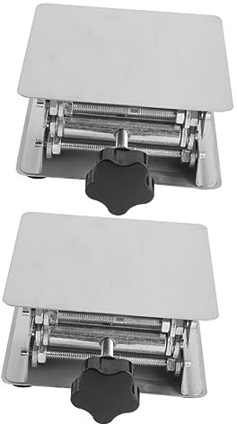SOLUSTRE 2 Stück Aufzüge Hebeplattform Labor-Arbeitsbank Edelstahl-Arbeitstisch Edelstahl-Schere Schere Labor-Wagenheber Aluminium-Scheren-Hebebühne Labor-Hebebühne Labor-Heber