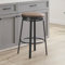 SHOCOKO 24 Zoll Drehbare Barhocker, Kunstleder Sitz & Stabiler Metallrahmen, Rückenloser Hocker für Küche/Bar/Esszimmer, Braun