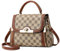 SODOLLEE Bolso Mujer Moda Bolso de Mano Bolso Bandolera Elegante Cuero PU Bolso de Hombro con Asa Superior para Trabajar Citas Uso Diario Enrejado Caqui