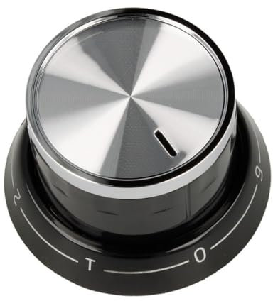 Control Knob Silver/Black Compatible With Beko Oven Hob 250316287