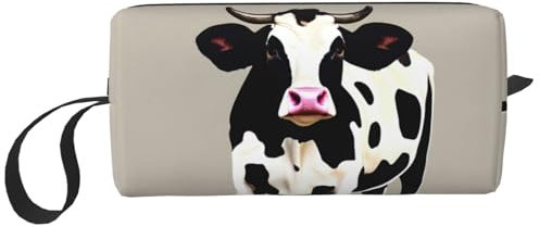 Aufbewahrungstasche mit Kuhmotiv, kleine Make-up-Tasche für Geldbörse, Reise-Make-up-Tasche, Mini-Kosmetiktasche für Herren, Kuh mit schwarzen Punkten, Einheitsgröße