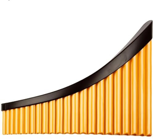 pan flute for beginners Plastic Pan Pipes 22 Tubes G Key Pan Flute Gold Color PanPipes Chinese Woodwind Musical Instruments (Color : Left)