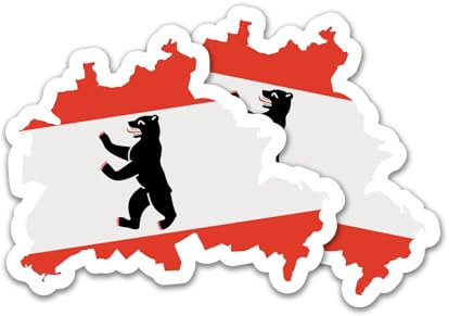 Finest Folia 2er Set Länder Silhouetten Aufkleber Länderaufkleber Bundesland Flagge Sticker für Auto Fahrrad Motorrad Modellblau selbstklebend wetterfest R215 (32 Berlin)