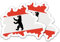 Finest Folia 2er Set Länder Silhouetten Aufkleber Länderaufkleber Bundesland Flagge Sticker für Auto Fahrrad Motorrad Modellblau selbstklebend wetterfest R215 (32 Berlin)