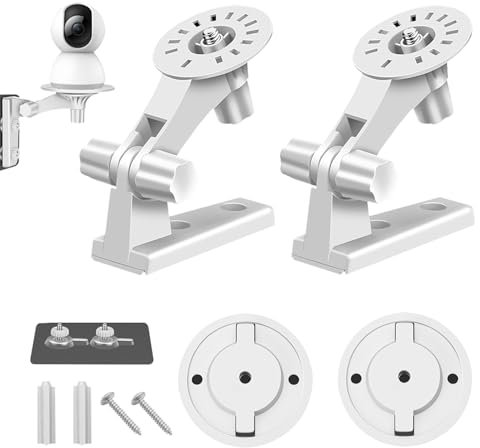 2 Stück Kamera Wandhalterung Ohne Bohren Kompatibel mit TP-LINK Tapo C225/C200/C210/C220/TC70/C211/40C/40A/42/42EW/62C Überwachungskamera Halterung Verstellbare 180 Grad