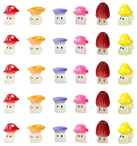 ZIJANG Harz Pilze, 24 Stück Pilz Deko, Pilze Deko, Pilz Miniatur Deko,Verschleißfest, Langlebig, zur Dekoration von Gärten, Möbeln und Kunsthandwerk