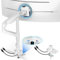 ARES WING Ultrawide Monitor Mount with USB A/C, with Extended Column for 17 to 49 inch Heavy Duty Monitor, Holds 44 lbs, Adjustable Gas Spring Desk Mount, White