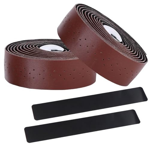 MOCNT Fahrrad Lenkerbänder PU Radfahren Rennrad Lenkerband Cycling Rennrad Band Rutschfestes Komfortabel Klebeband Stoßdämpfend Lenkergriffband Atmungsaktive Dunkelbraun