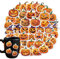 Halloween-Aufkleber, Aufkleber für Wasserflaschen - 50X Halloween-Aufkleber Großpackung | Holografisch leuchtende Halloween-Aufkleber, wasserfeste Halloween-Party-Aufkleber für Laptops, Tagebücher