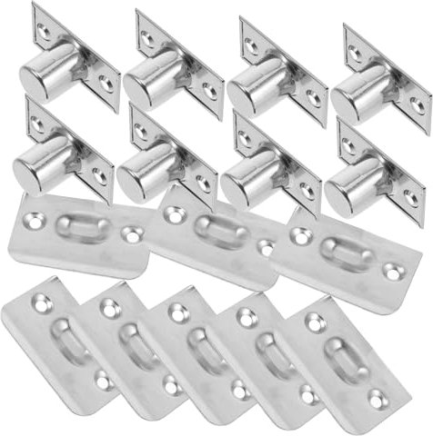 Mobestech 8pcs Adjustable Stainless Steel Ball Catch Door Hardware Strike Plate for Closet and Sliding Barn Doors Invisible Spring Design for Smooth Operation and Enhanced Security