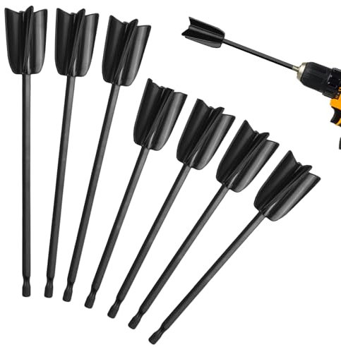 7 Pezzi Miscelatore Colori, Agitatori di Vernice Riutilizzabili, Miscelatore di Resina Epossidica, Resina Mixer Paddles, per la Miscelazione di Resine, Vernici, Smalti Ceramici, Coloranti - Nero