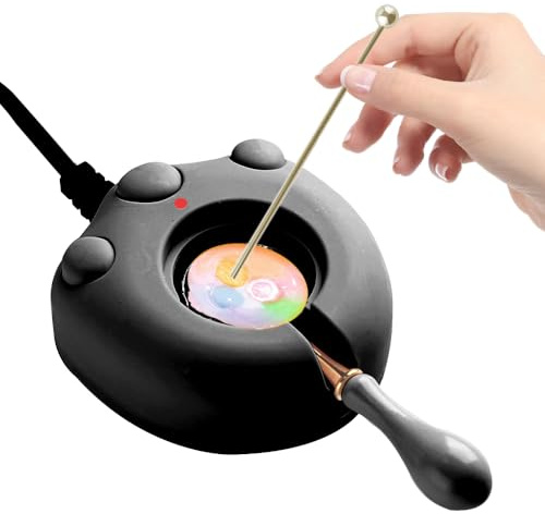 Electric Wax Seal Stamp Warmer,Black Electrice Sealing Melter Melting for Wax Seal Stamp with Lovely Design (Black)