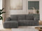 MKS MEBLE Sofa mit Schlaffunktion - Ecksofa mit Schlaffunktion und Bettkasten - Sofa 3 Sitzer - Schlafsofa - Couch - Schlafsofa mit Bettkasten - Trentino L - Dunkelgrau Cord - Links