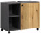 trendteam smart living - PureBliss - Waschbeckenunterschrank auf Rollen - Anthrazit/Evoke Eiche - Rillenoptik - 2 offene Fächer + 1 Einlegeboden - (BxHxT) 80 x 64 x 42cm - edle Metallgriffe
