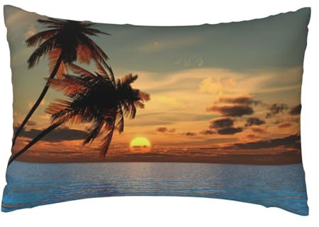 Sunset Palm Tree Ocean Print Home Gifts Pillow Case Body Pillow Cover for Couch Sofa Throw Pillow Holiday Decor