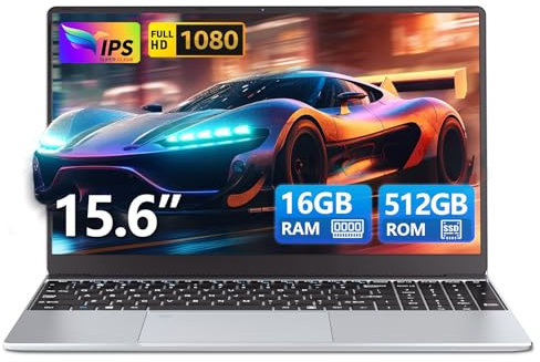 Ekonavi Portatile PC 15,6 pollici, 16 GB di RAM 512 GB SSD Celeron N5095 Notebook, Laptop 1920 * 1080 FHD Touch ID Dual-Band WiFi Win11 Pro, con tastiera retroilluminata full size
