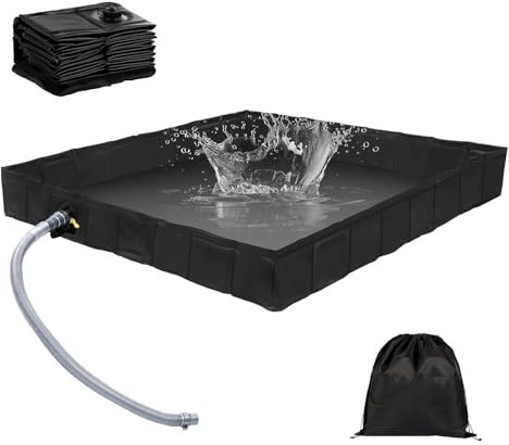 TECKZOON Base de Douche Pliable avec Tuyau de vidange, 105 x 105 x 13 cm, Base de Douche Portable pour l'extérieur, Le Camping, la Caravane, l'intérieur, la Baignoire pour Animaux de Compagnie