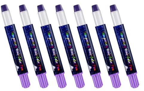 Temporanea Gesso,7 Pcs Viola chiaro Colori,Temporanei Gesso Capelli Temporanea Lavabili