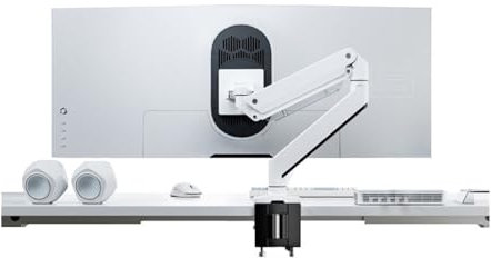 Monitor-Tischhalterung Robuste Einzelmonitorhalterung mit 3.0 USB-Anschlüssen, Tischhalterung aus Aluminium mit pneumatischer Feder, passend for Ultrawide-Monitore bis zu 49 Zoll und 39,6 lbs Computer