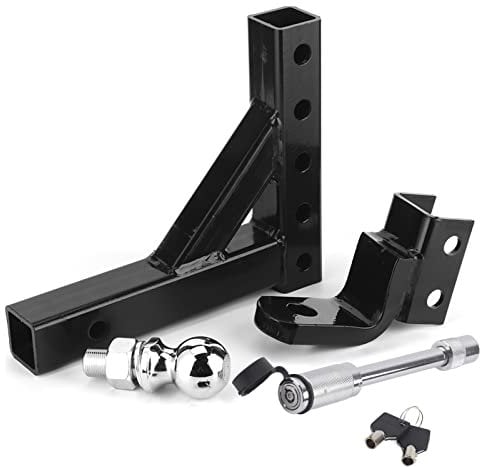 Kit braccio di rimorchio in acciaio regolabile Kit di gallina pesante Accessorio per rimorchio per 6000 libbre per camion SUV durevole Materiale in acciaio Silver Specchio Finitura