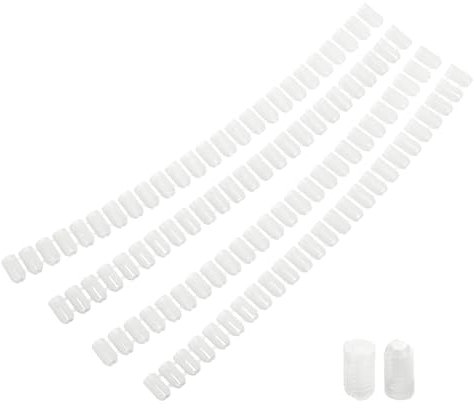 sourcing map 100Pcs 0.21x0.39 Hinge Dowels, Plastic Dowel Insert for Cabinet Door Hinges Furniture Connections, White