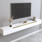 Ahtadums Solid wood Floating TV Stand, With 2 drawers floating tv cabinet, Floating tv unit wall mounted, completely assembled living room wall mounted tv unit (White, 140cm)