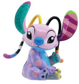 Enesco Disney Britto Lilo and Stitch Angel Seated Pose Miniature Figurine, 3.25 Inch, Multicolor