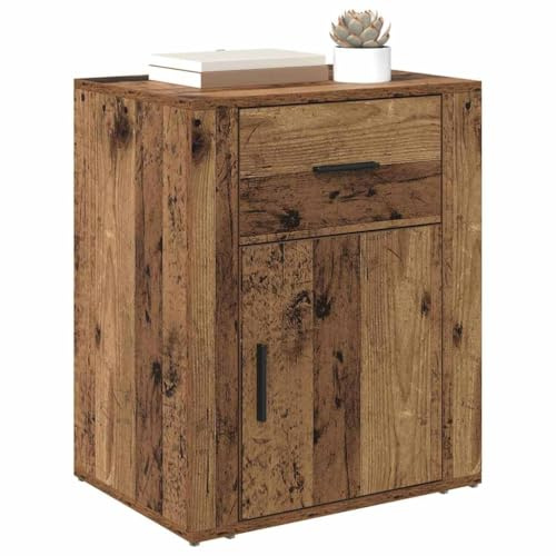 vidaXL Bedside Cabinet Old wood 50 x 36 x 60 cm Engineered wood, Modern Nightstand, Rectangular Design, Compact Storage Solutions, Functional Bedroom Essentials, Minimalist Home Furniture