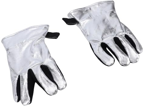 ZDAGELD Hitzebeständige Campinghandschuhe, Schweiß aus Rindsleder mit 2 Mm SBR-Gummi, Wasserdichte Grillhandschuhe für den Grill