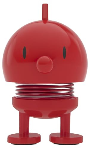 Hoptimist Bumble Wobbly Figure Decoration – Scandinavian Desk and Office Gadget – Fun Collectible Gift for Men and Women – Danish Design – ABS Plastic – 5.8 x 3.5 cm – X-Small – Red