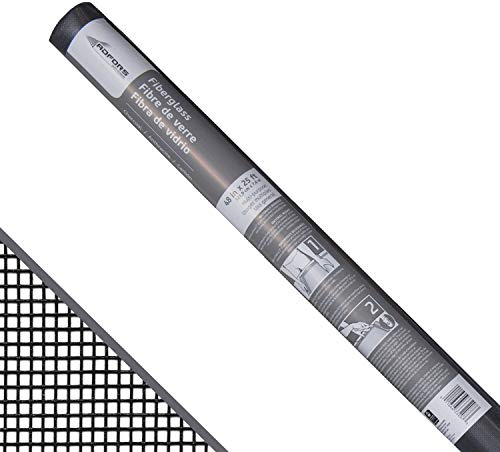 ADFORS Standard Screen, 48 Inches x 25 Feet Roll -Replacement Screen for Windows and Doors - Charcoal