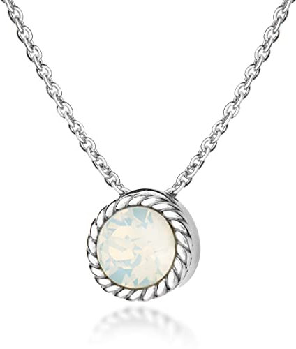 Tuscany Silver Damen Sterling Silber und Opel Oktober Birthstone Halskette 46 cm / 18 zoll