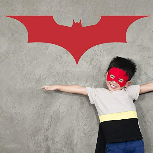 Batman Auto Sticker Aufkleber Dark Knight Gotham Arkham Logo Autoaufkleber (75cm B x 24,8cm H L, Rot)