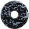 Lebensquelle Plus Edelstein Donut Ø 30 mm + Baumwollband | Naturstein Anhänger Halskette | Echte Heilsteinkette inkl. Band (Schneeflocken-Obsidian)