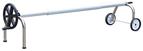 Edel Stahl Wickler für erweiterbare Blasen decken. Für Schwimmbäder bis 5,50 Meter breit mit Ø 102mm Rohr mit bogenförmiger Halterung (n)