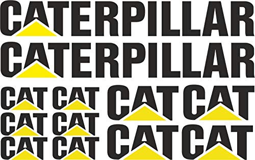 myrockshirt CaterpillarAufkleber CatAufkleber 2-Farbig Logo Schriftzug Sponsor Set ca. 30 x 20cm Aufkleber,Sticker,Decal,Autoaufkleber,UV&Waschanlagenfest,Profi-Qualität,Wandtattoo