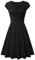 EFOFEI Womens Skater Summer Dress Cap Sleeve Casual Swing Dress Black XL